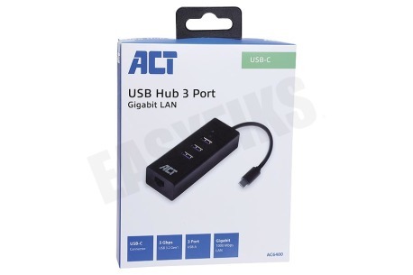 ACT AC6400 USB-C Hub 3 Port en Ethernet
