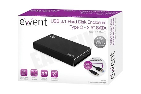Ewent EW7070 USB 3.1 Gen2 Type-C 2.5 inch HDD/SSD behuizing