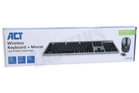 ACT AC5710 Draadloos Toetsenbord Set USB-C/USB-A Ontvanger Qwerty