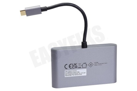 ACT AC7040 USB-C -HDMI Multiport Adapter met Ethernet en USB Hub