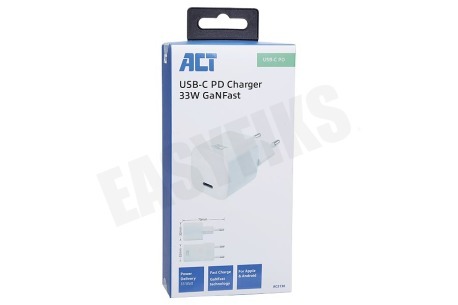 ACT AC2130 Compacte USB-C lader 20W Power Delivery en GaNFast