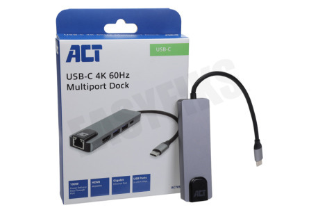 ACT AC7091 USB-C 4K docking station HDMI/ethernet/USB-A/PD
