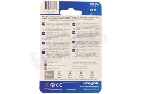 Integral INMSDX256G-100V30 V30 High Speed micro SDHC Card 256GB