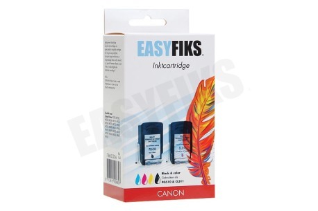 Easyfiks PG-510 + CL-511 Inktcartridge PG510 Black CL511 Color Combipack