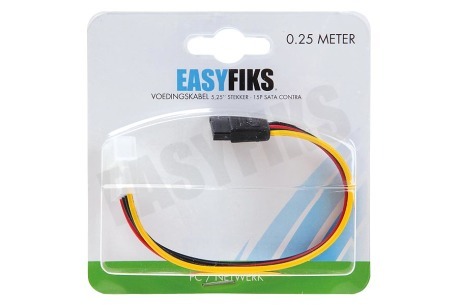Easyfiks Interne Voedingskabel 5,25" Male - SATA 15p Female