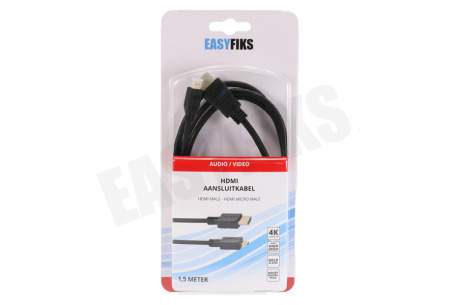 Easyfiks HDMI-Micro HDMI Kabel High Speed + Ethernet, 1.5 Meter