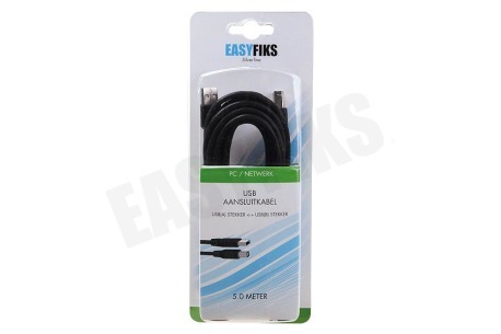 Easyfiks USB Aansluitkabel 2.0 A Male - USB 2.0 B Male, 4.5 Meter