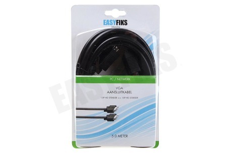 Easyfiks VGA Kabel Male - Male, 5.0 Meter, Full HD, 15 Polig