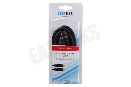 Easyfiks Digitale Coax Kabel Tulp RCA Male - Male, 2.5 Meter