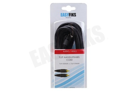 Easyfiks Digitale Coax Kabel Tulp RCA Male - Male, 5.0 Meter