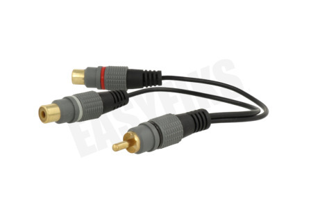 Easyfiks Tulp Splitter RCA Male - 2x Tulp Contra RCA Female 20cm