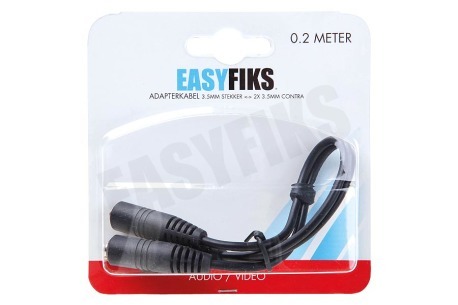 Easyfiks Jack Splitter 3.5mm Male - 2x Contra 3.5mm Female, 20cm