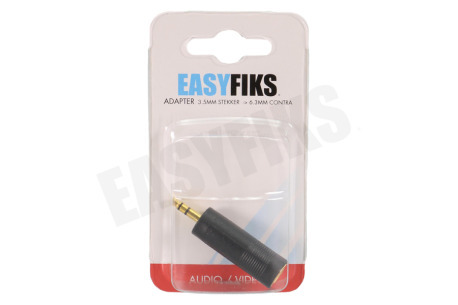 Easyfiks Jack Verloopstekker 3.5mm Male - Contra 6.3mm Female