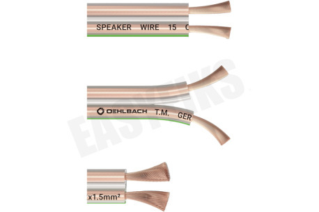 Oehlbach D1C101 Performance Luidsprekerkabel 2x1,5mm Transparant