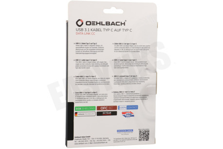 Oehlbach 33200 Excellence USB-C 3.1 kabel, 1 meter