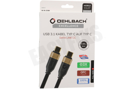 Oehlbach 33199 Excellence USB-C 3.1 kabel, 0.5 meter