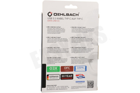 Oehlbach 33199 Excellence USB-C 3.1 kabel, 0.5 meter