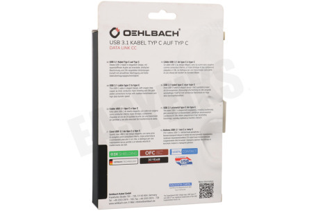 Oehlbach 33202 Excellence USB-C 3.1 kabel, 3 meter