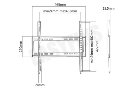 ACT AC8351 Easy Fix TV Wandsteun L 32-55" (81-140cm)