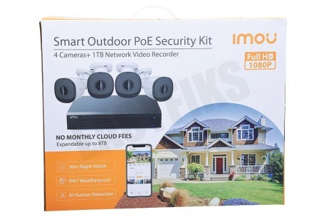 Imou NVR1104HS-P-S3/H-1T/4-F22AP Camerasysteem 1 TB HDD