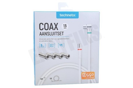 Technetix 11201200 Coax Aansluitset 1,5 meter