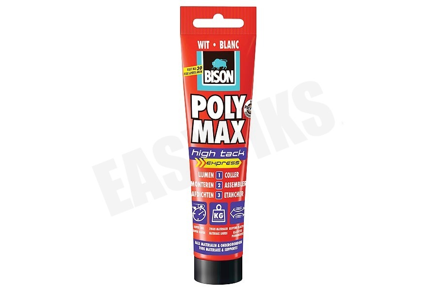 Bison Poly Max High Tack Express Wit 165gr Tube