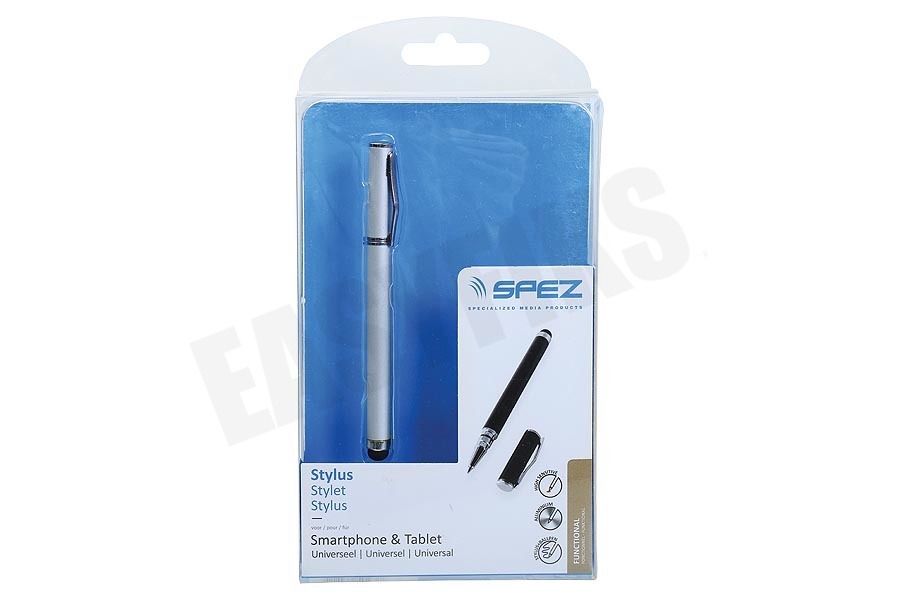 Spez Stylus pen 2 in 1 stylus, schrijfpen zilver