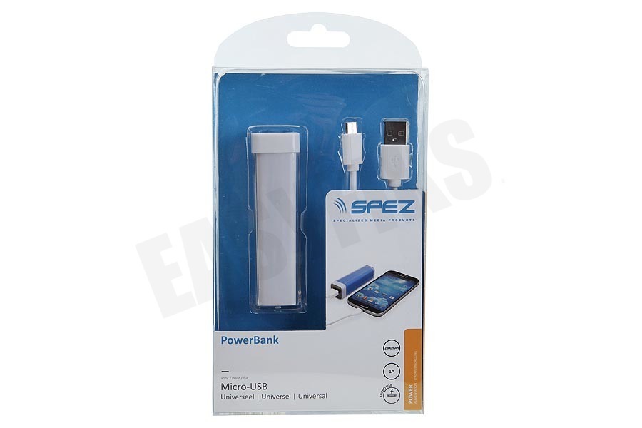 Spez Powerbank 2800 mAh, Wit