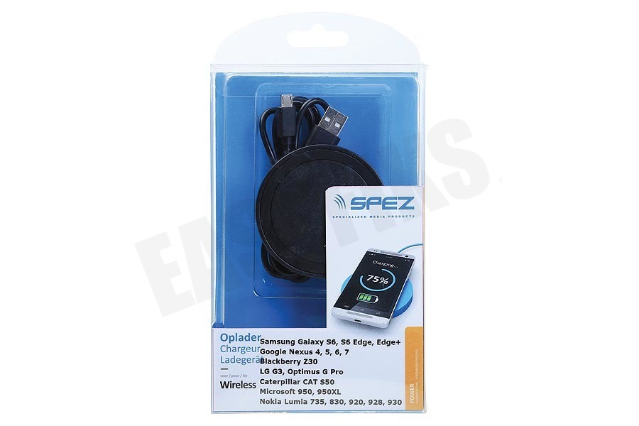 Spez Oplader QI Module, Output 1A, Incl. Micro-USB kabel, 100cm