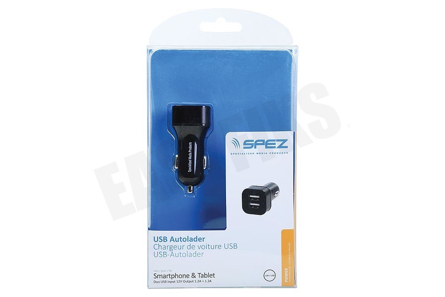 Spez Duo USB Autolader 1.2A + 1.2A