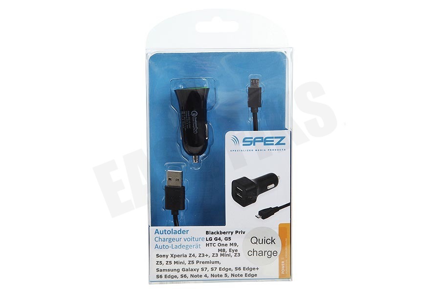 Spez Autolader Quick Charge 2.0, 100cm