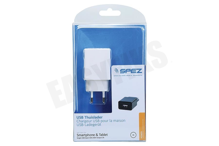 Spez USB Thuislader USB 2A 5V Wit