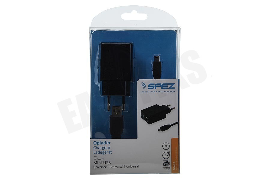 Spez Oplader Mini USB, 2A, 100cm