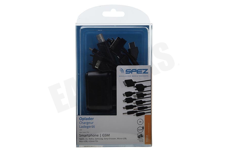 Spez Oplader Incl. laadkabel met 10 connectoren
