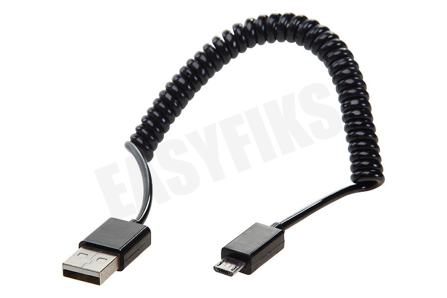 Spez USB Kabel Micro USB, Spiraal, Max. 100cm