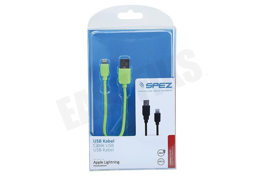 Spez USB Kabel Apple Lightning, Groen, 100cm