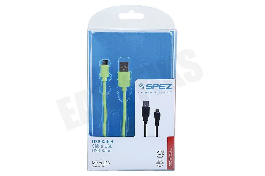 Spez USB Kabel Micro USB, Groen, 100cm