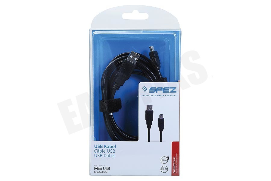 Spez USB Kabel Mini USB, 200cm, Zwart