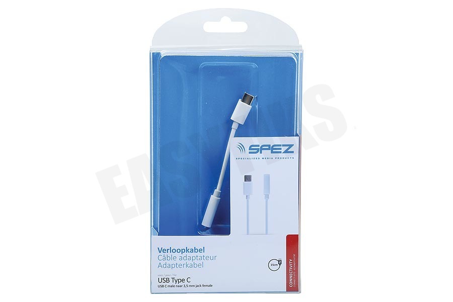 Spez Verloopkabel USB C male naar 3,5 mm jack female 15cm
