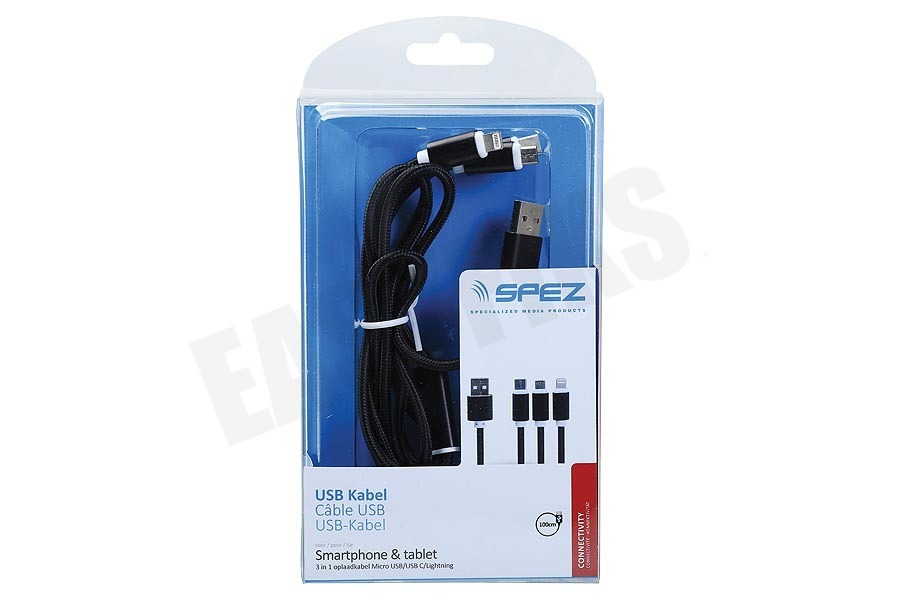 Spez Oplaadkabel 3 in 1, 1 meter
