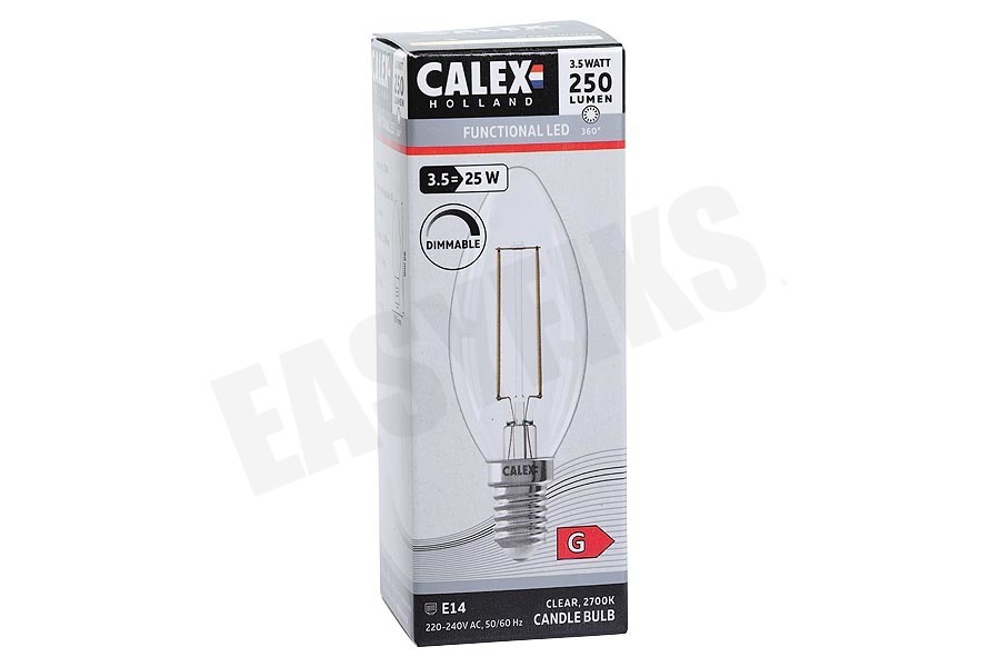 Calex 474490 Calex LED volglas Filament Kaarslamp Helder 3,5W 350lm