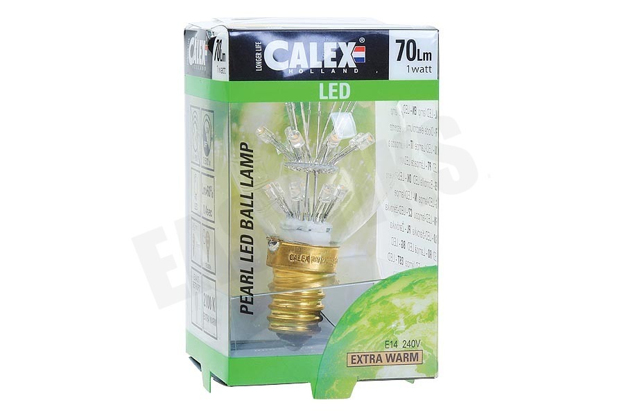 Calex 474458 Calex Pearl LED Kogellamp 240V 1,0W E14 P45, 20-leds