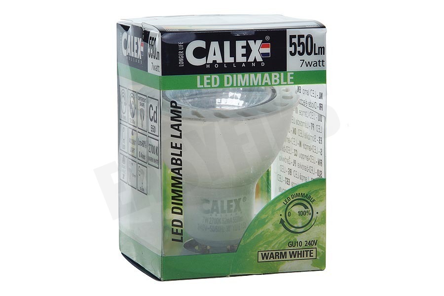 Calex 423550 Calex COB LED lamp GU10 240V 7W warmwit 2700K Dimbaar