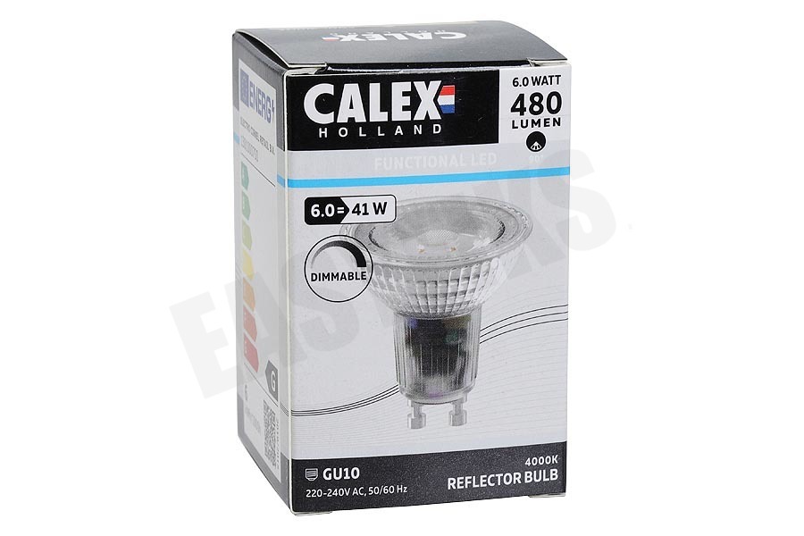 Calex 423456 Calex COB LED lamp GU10 240V 6W 4000K Dimbaar