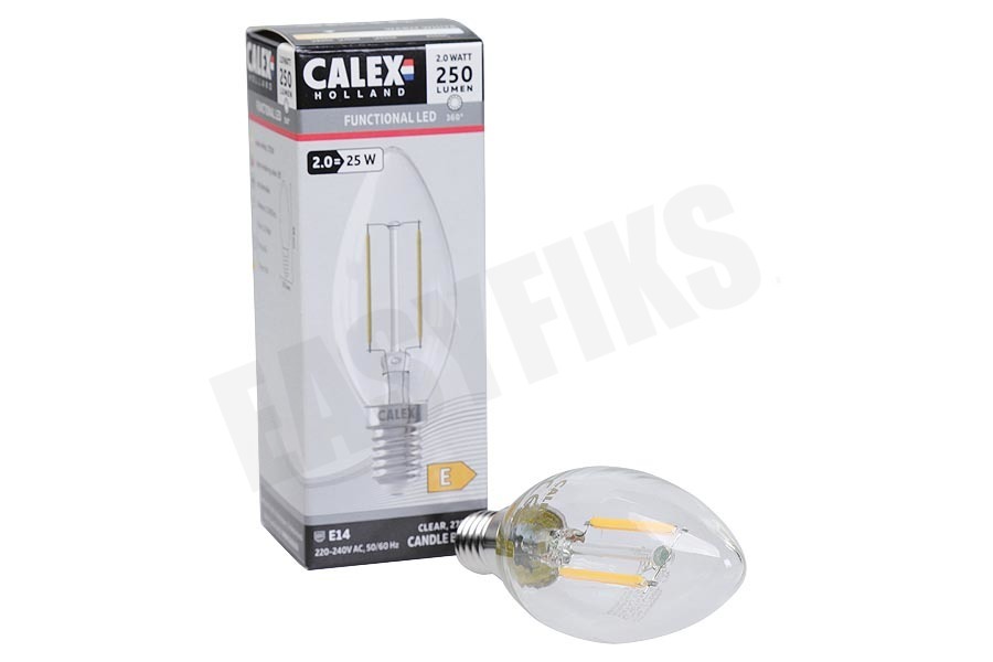 Calex 425002 Calex LED Volglas Filament Kaarslamp 240V 2W 200lm E14