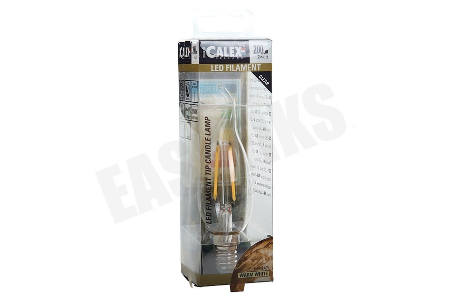 Calex 425052 Calex LED Volglas Filament Tip-Kaarslamp 2W 200lm E14