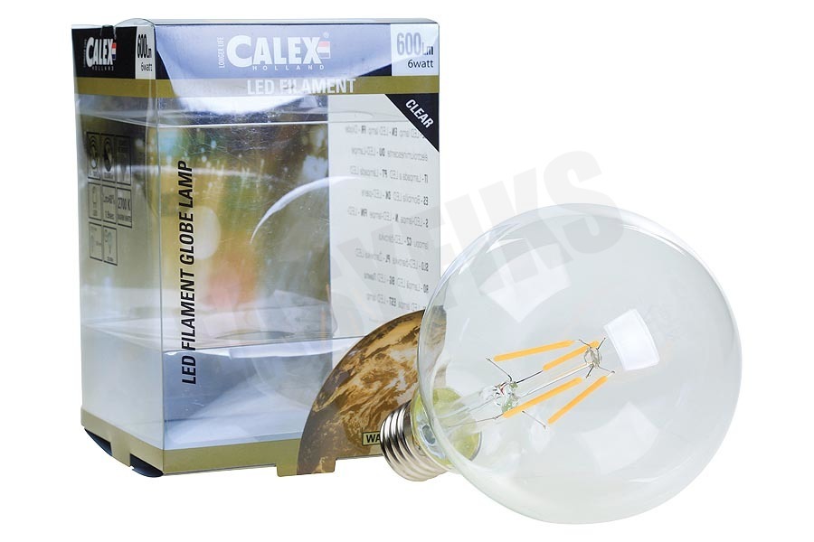 Calex 474791 Calex LED volglas Filament Globelamp 240V 6W 600lm E27