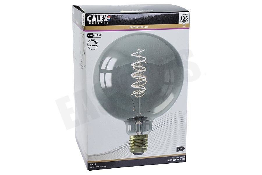 Calex 425783 Calex LED Volglas Flex Filament 4W E27 Titanium G125