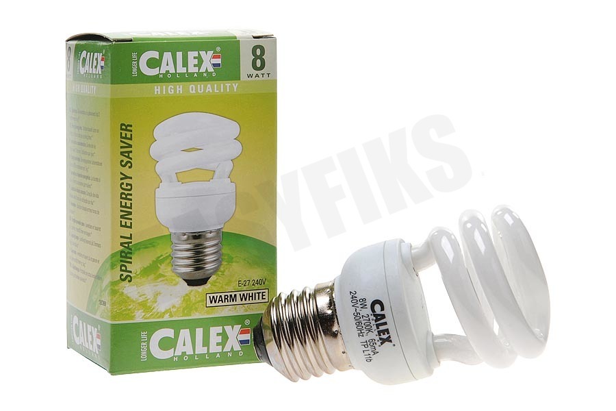 Calex 576388 Calex T2 twister spaarlamp 240V 8W E27, 2700K