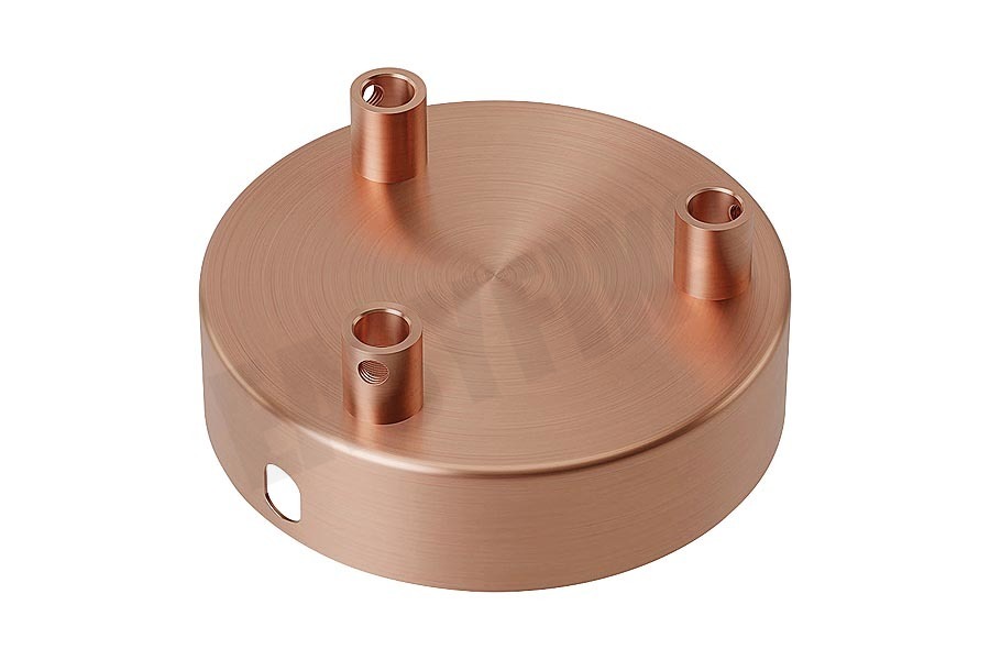 Calex 940048 Calex Metalen Plafondplaat 100mm Mat Koper 3 Gaten